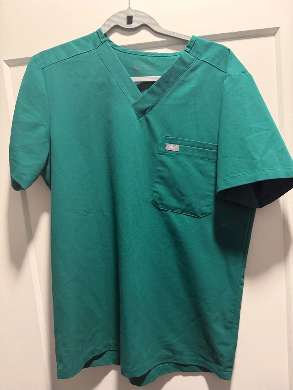 Figs Teal V-Neck Men's Scrub Top